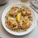 Slow Cooker Lemon Herb Chicken and Rice