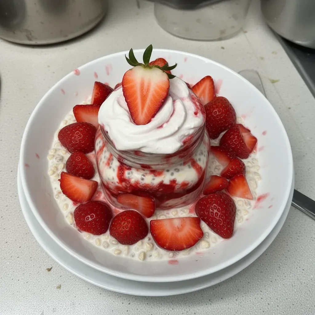 Strawberries & Cream Overnight Oats