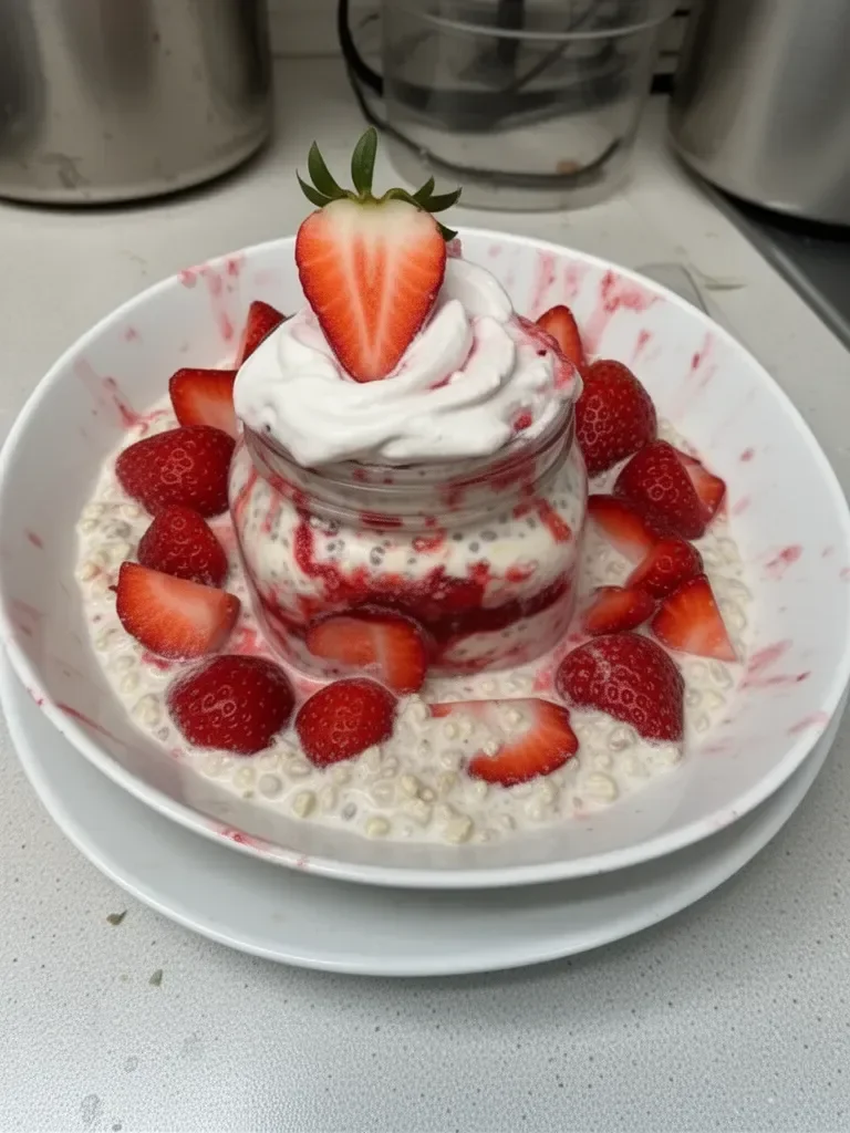 Strawberries & Cream Overnight Oats