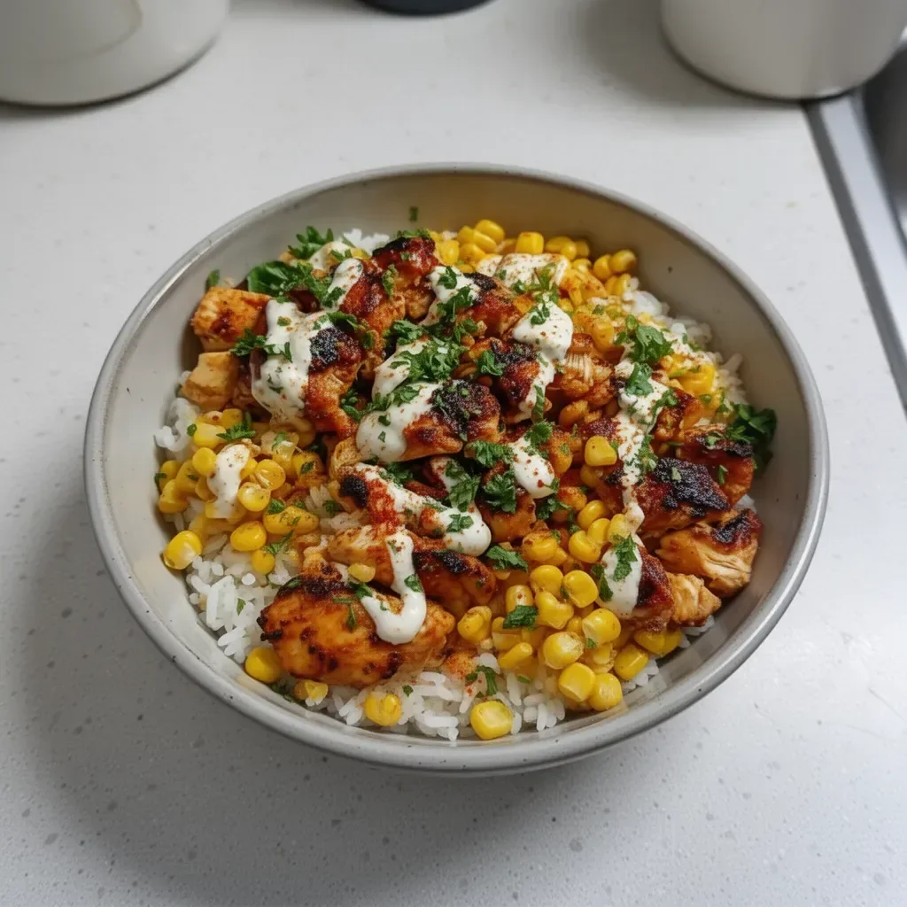 Street Corn Chicken Rice Bowl