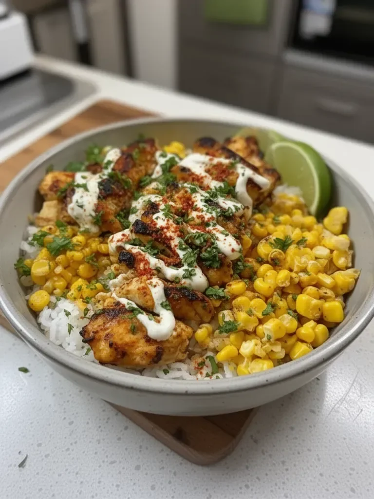 Street Corn Chicken Rice Bowl