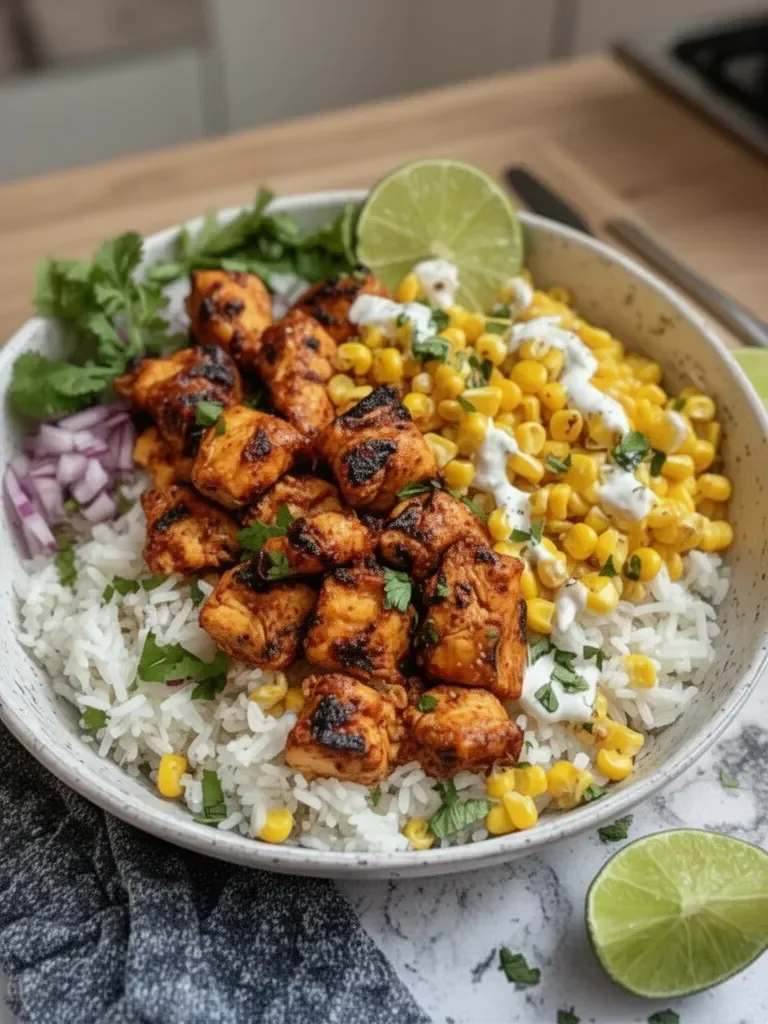 Street Corn Chicken Rice Bowl