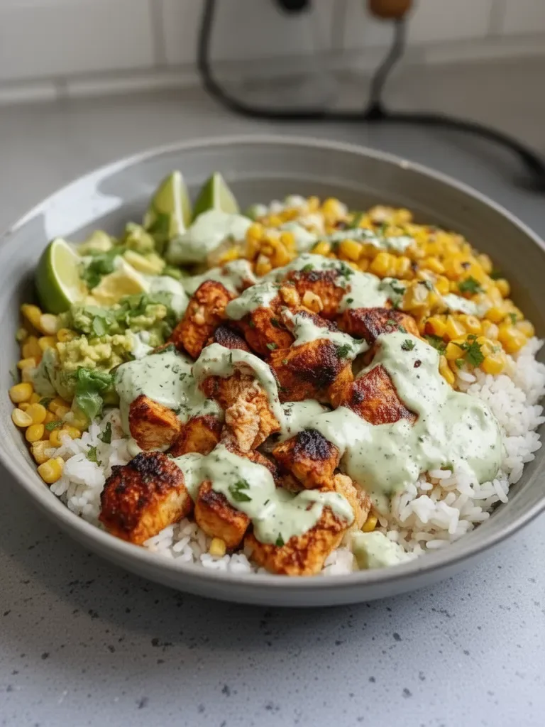 Street Corn Chicken Rice Bowl
