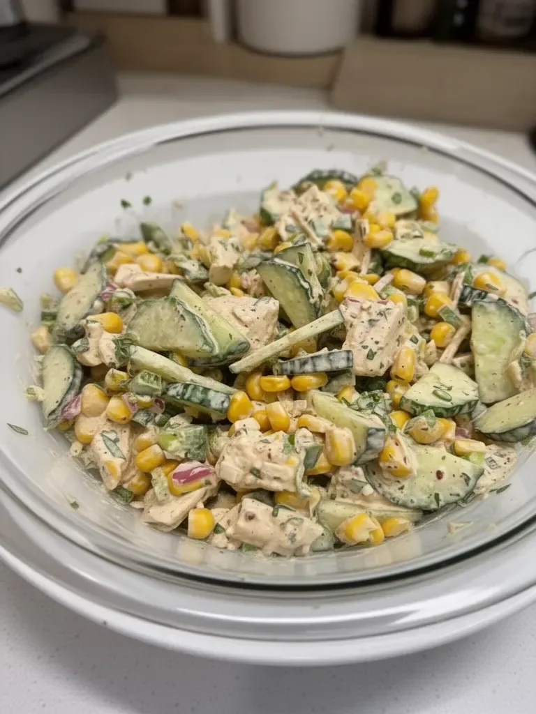 Street Corn Creamy Cucumber Salad