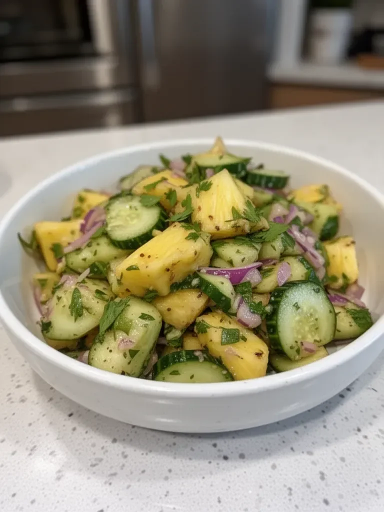 Sweet Pineapple Cucumber Salad - jesslovescooking