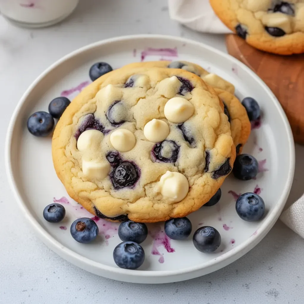 Tasty Blueberry White Chocolate Chip Cookies