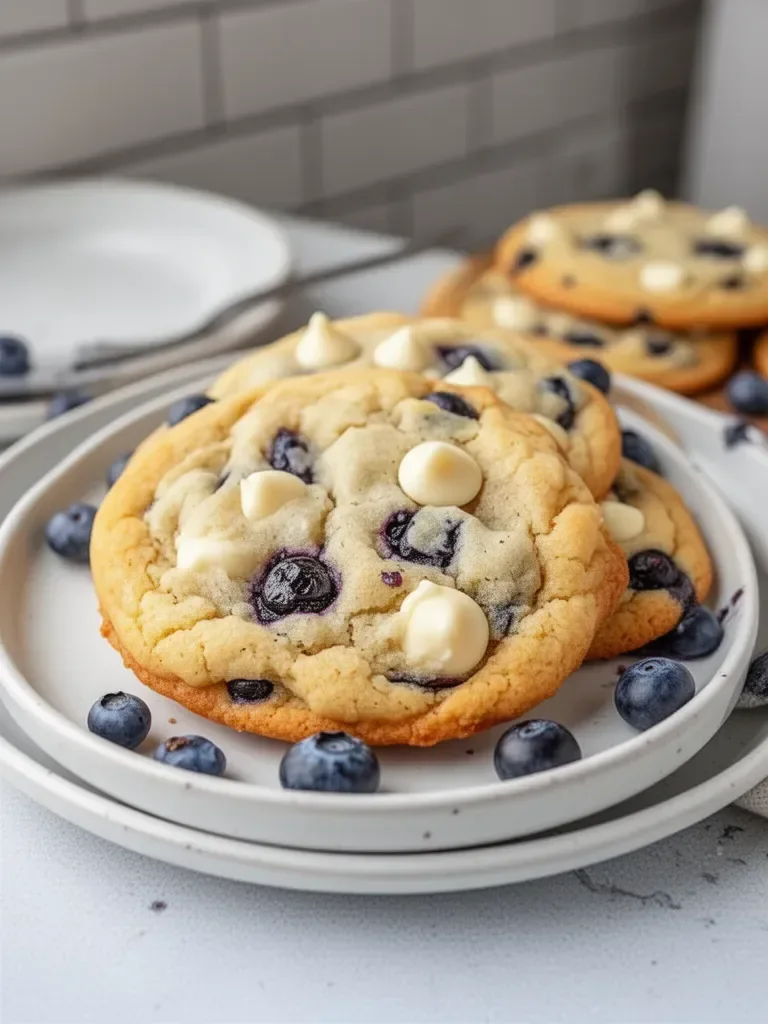 Tasty Blueberry White Chocolate Chip Cookies