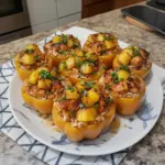 Teriyaki Pineapple Chicken and Rice Stuffed Peppers