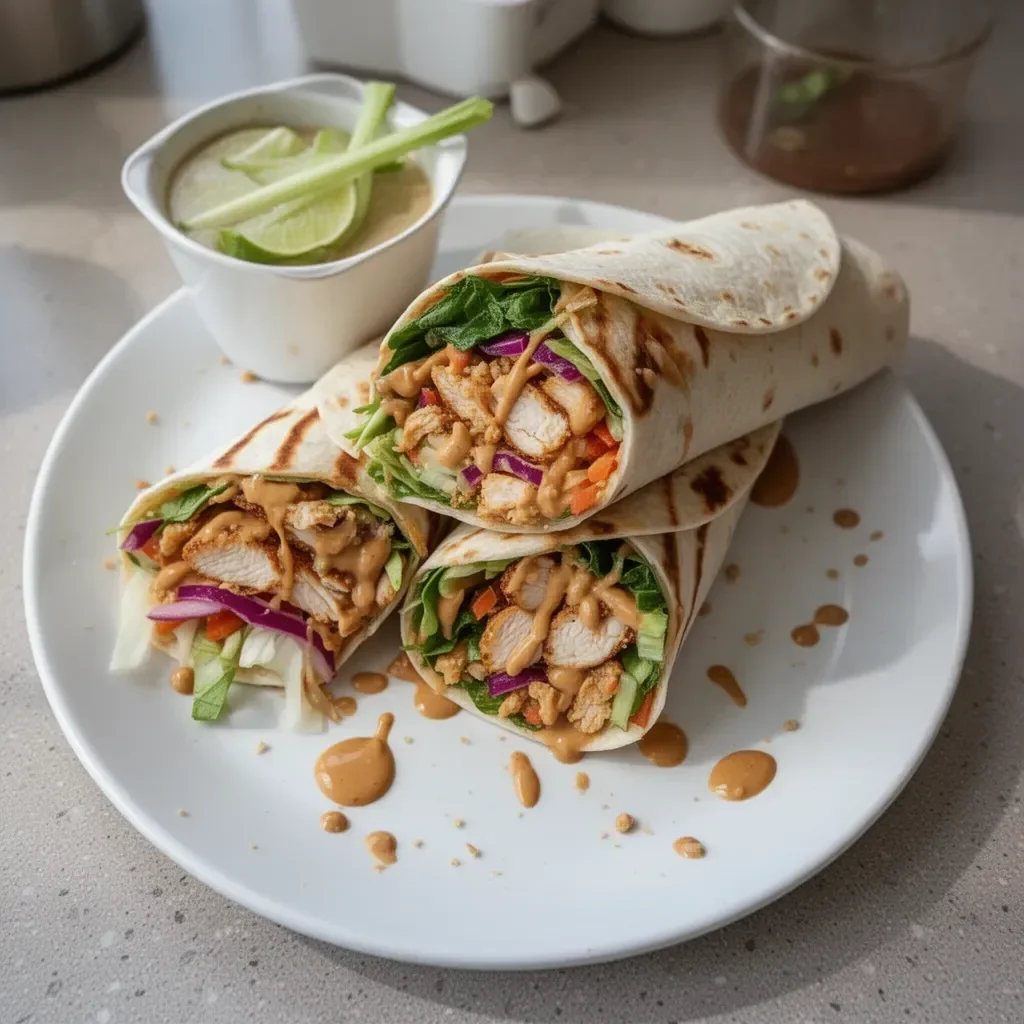 Thai Peanut Chicken Wraps
