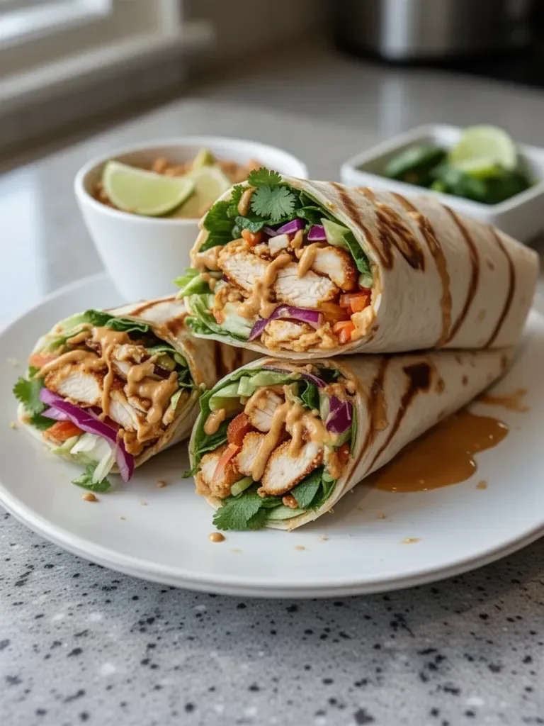 Thai Peanut Chicken Wraps