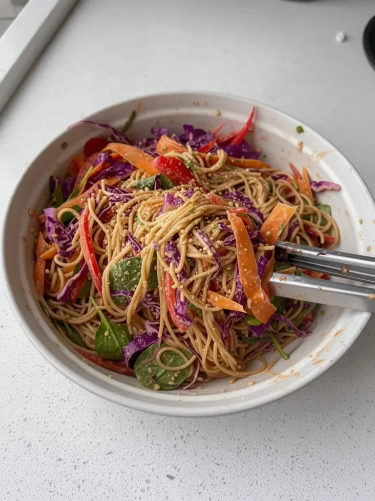 Vegan Rainbow Peanut Noodles