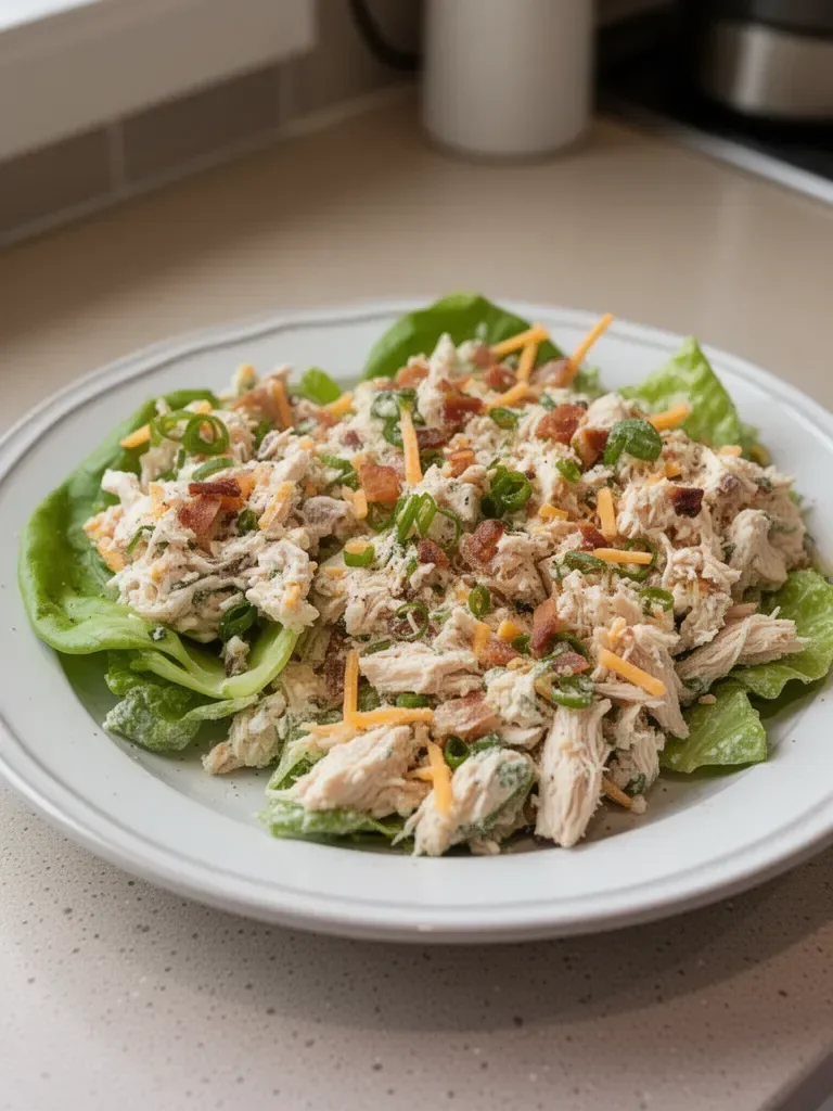 Bacon Ranch Chicken Salad with Cheddar (Low Carb)