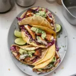 Blackened Fish Tacos with Avocado Cream Sauce