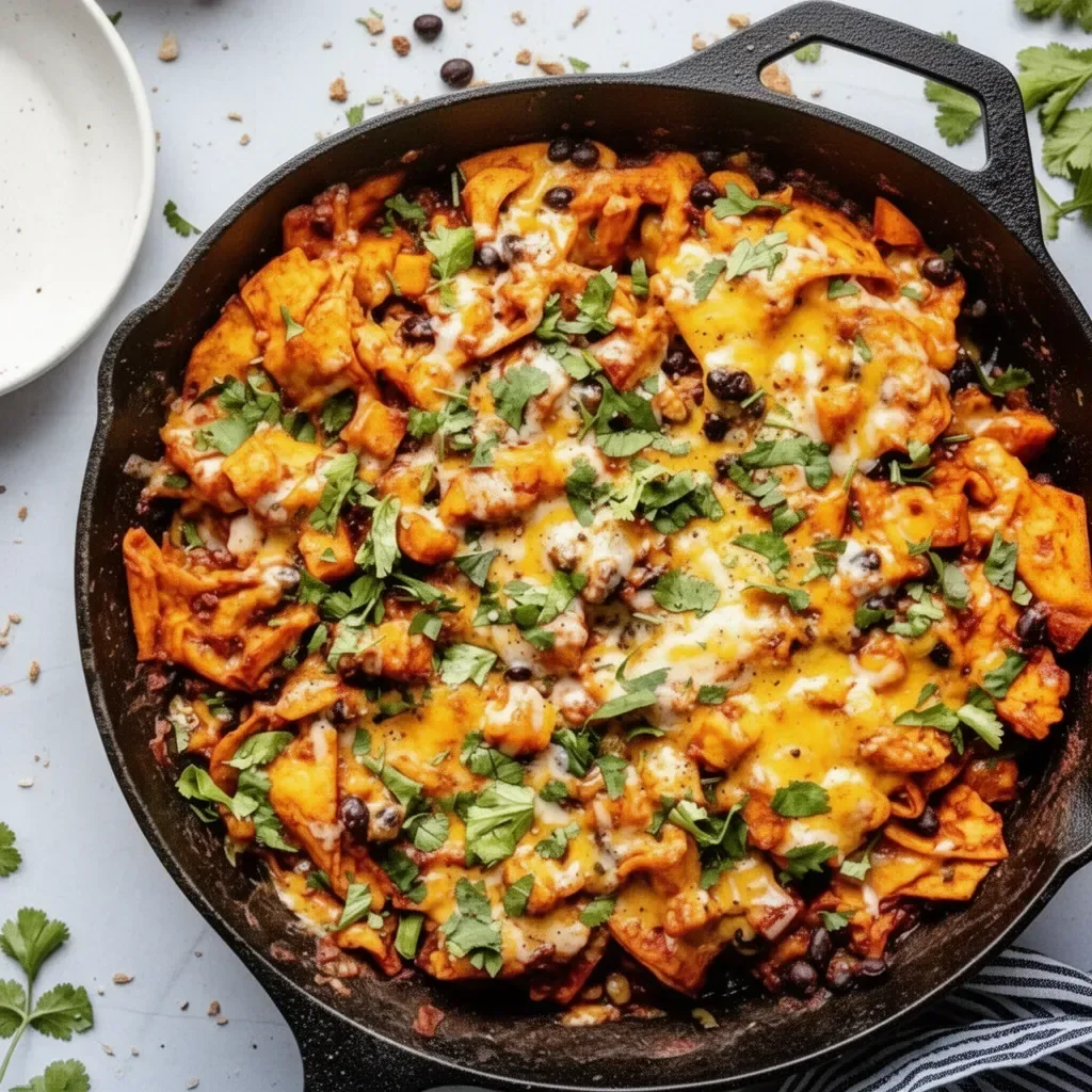 Butternut Squash & Black Bean Enchilada Skillet