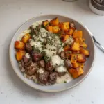 Butternut Squash & Garlic Herb Steak Bowls