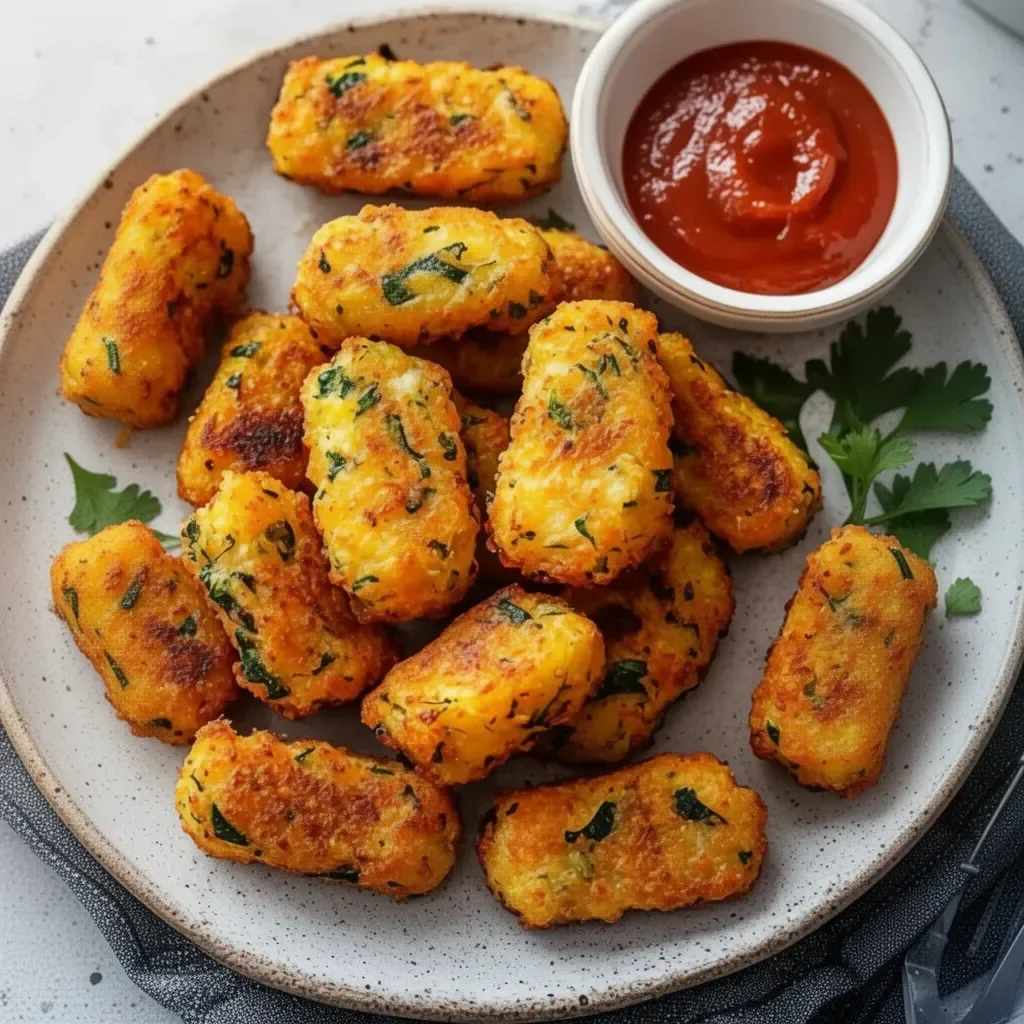 Cheesy Baked Zucchini Tots