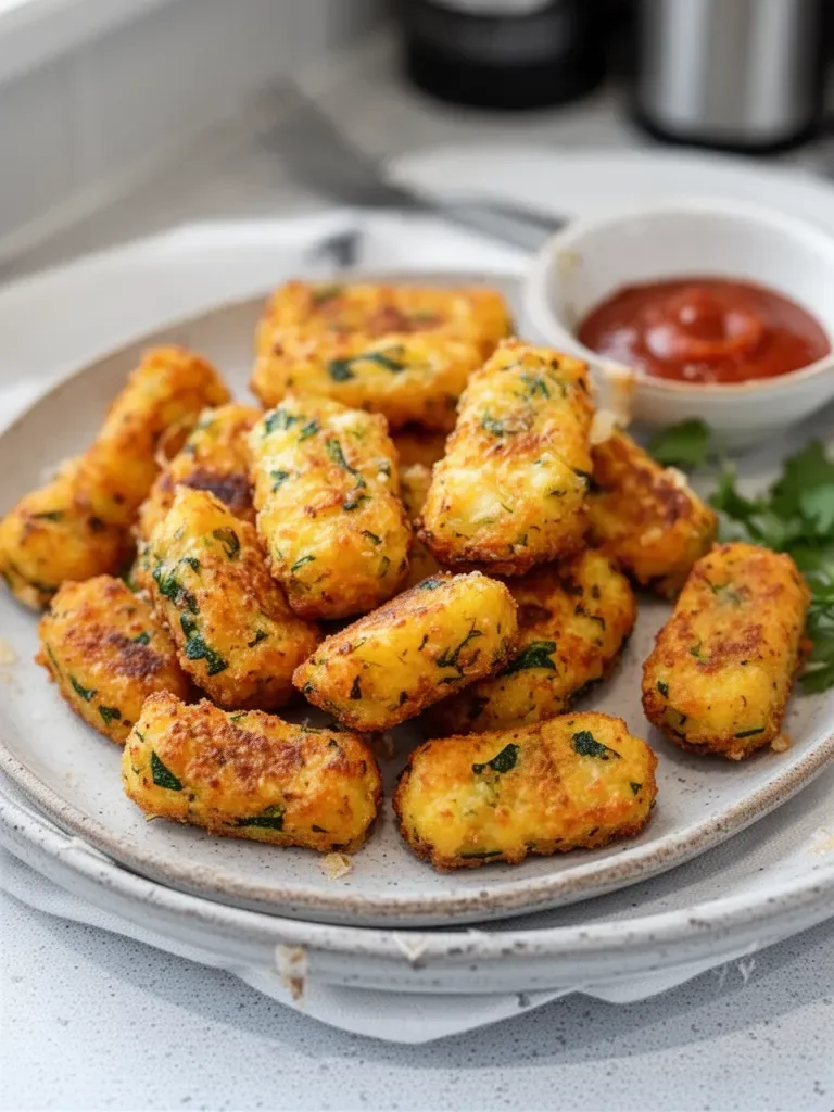 Cheesy Baked Zucchini Tots