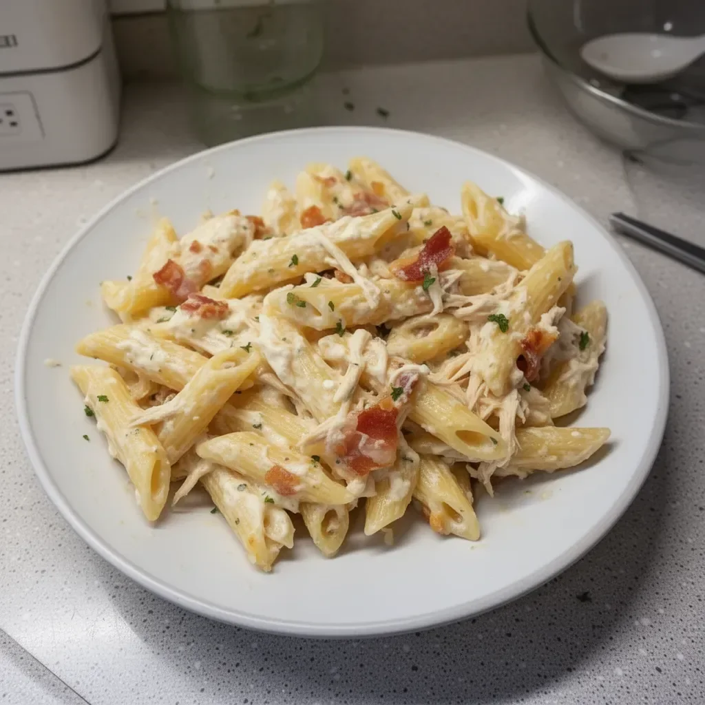Chicken Bacon Ranch Baked Penne