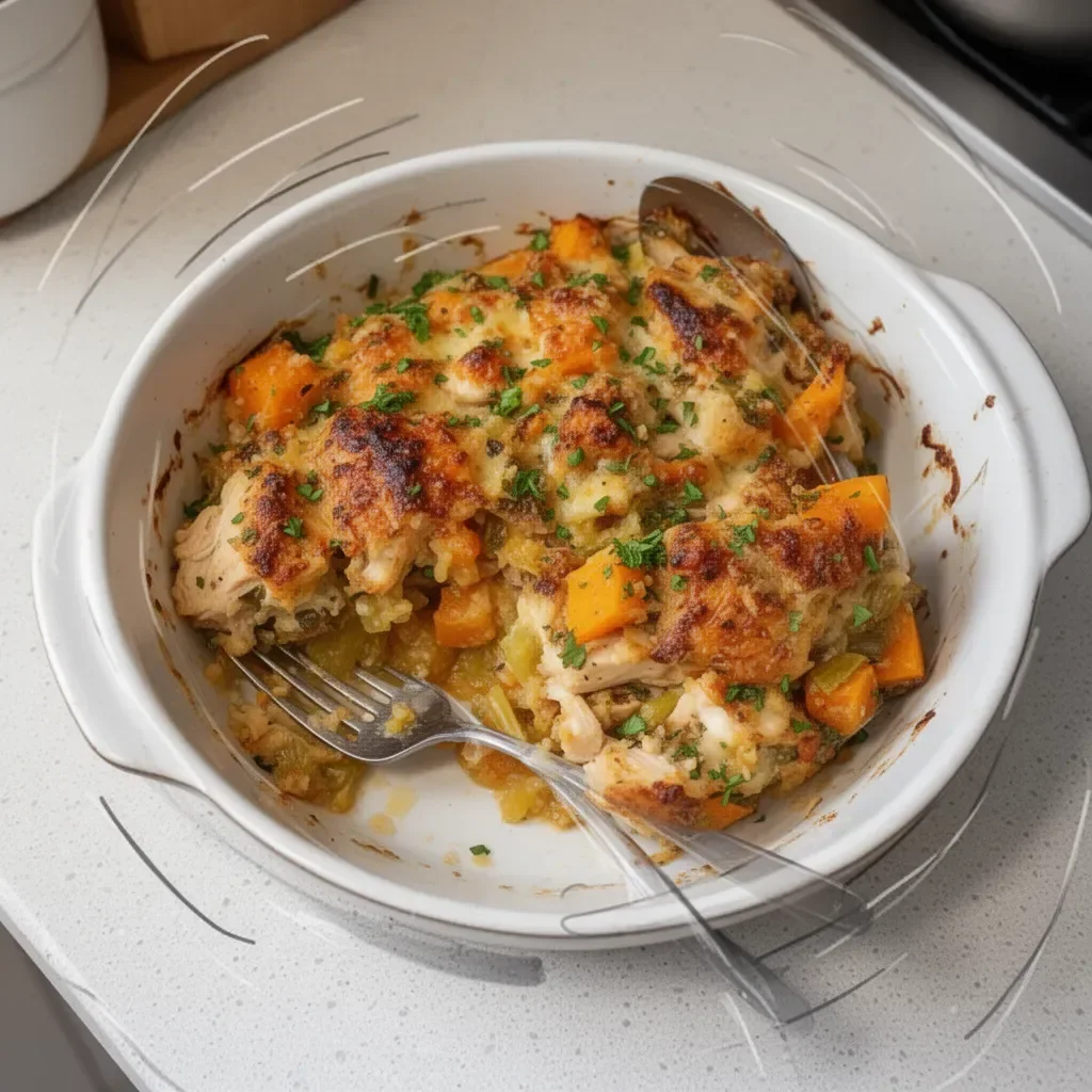 Chicken Leek and Butternut Squash Bake
