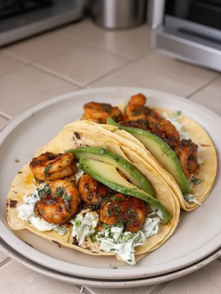 Cilantro Lime Shrimp Tacos with Creamy Slaw