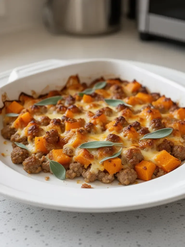Cozy Butternut Squash & Sausage Casserole