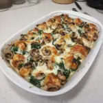 Creamy Low Carb Chicken Spinach and Mushroom Bake