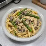 Creamy Mushroom Asparagus Chicken Penne