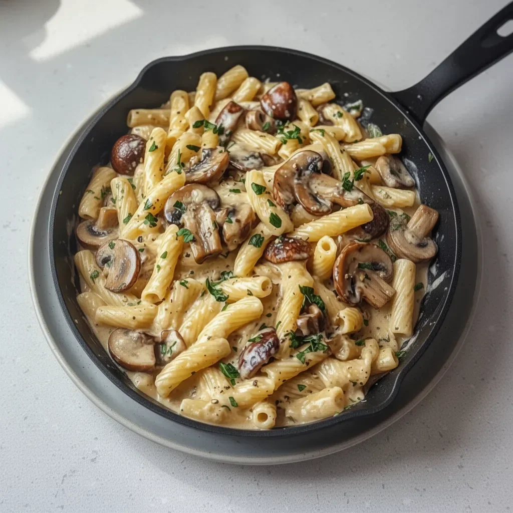 Creamy Tuscan Mushroom Pasta Skillet