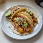 Crispy Baja Fish Tacos with Avocado Cream