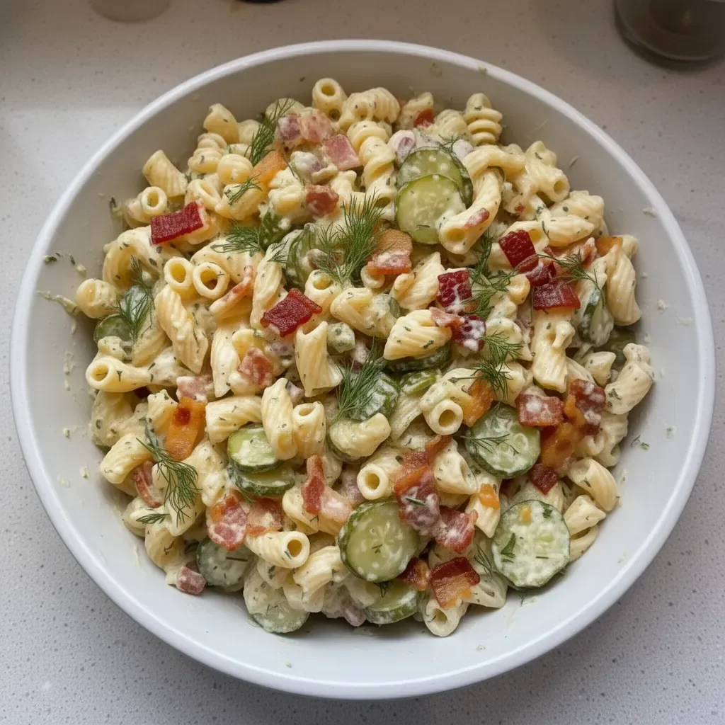 Dill Pickle Bacon Pasta Salad