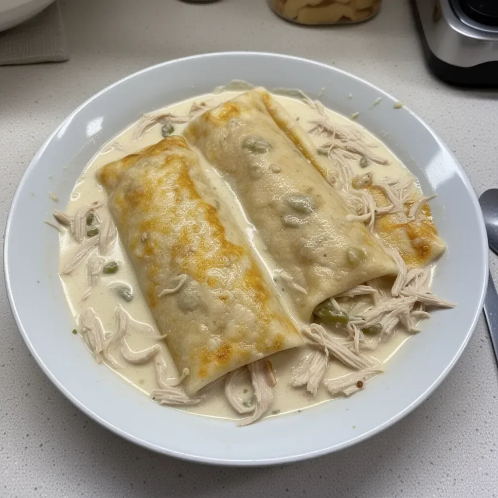 Easy Creamy White Chicken Enchiladas