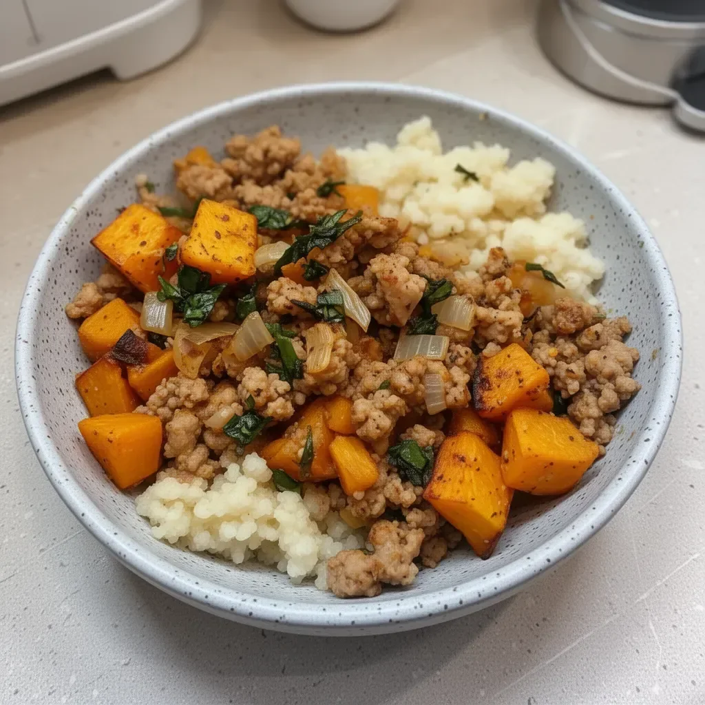 Easy Roasted Butternut Squash with Ground Turkey