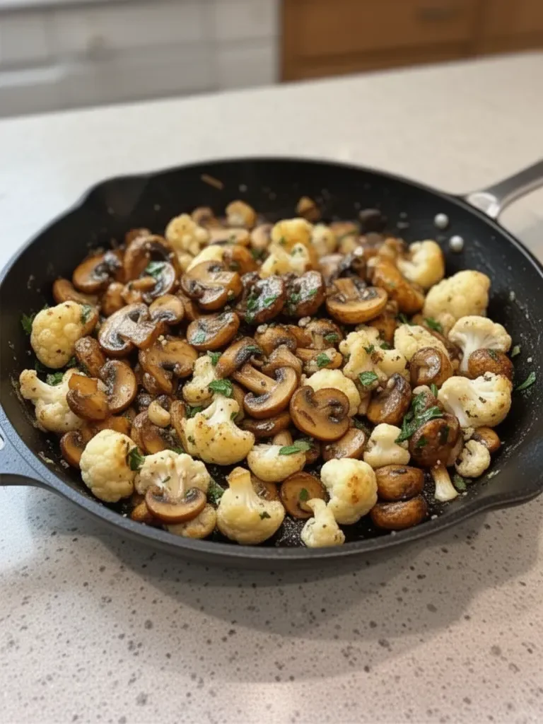 Flavor-Packed Garlic Mushrooms Cauliflower Skillet for Easy Dinners