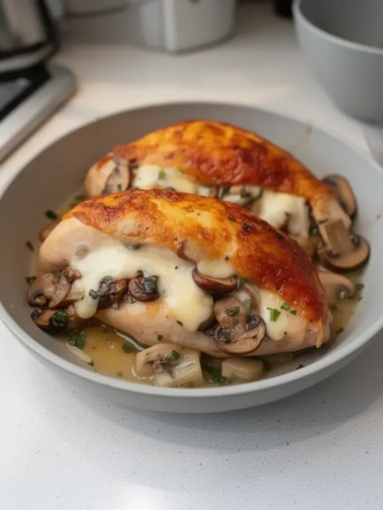 Flavorful Mushroom Stuffed Chicken Breast