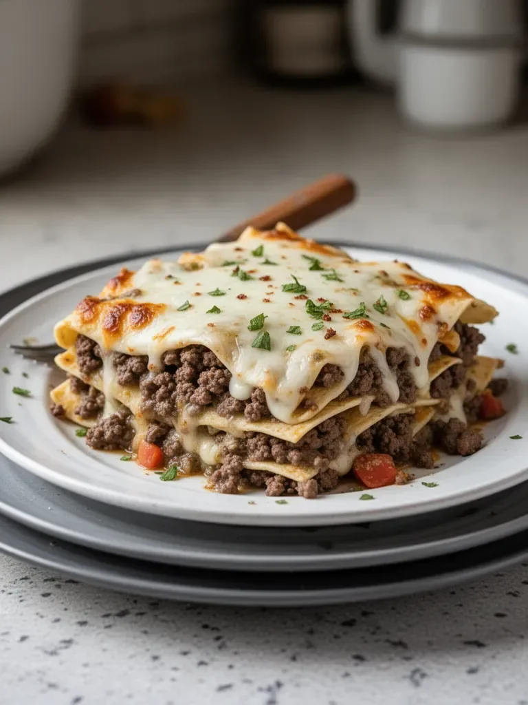 Ground Venison Green Enchilada Casserole