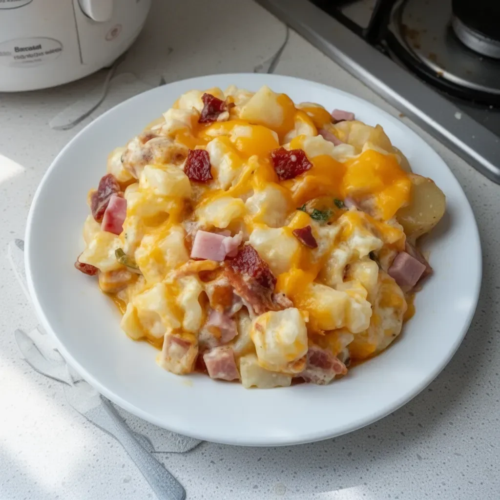 Ham & Bacon Cheesy Potatoes