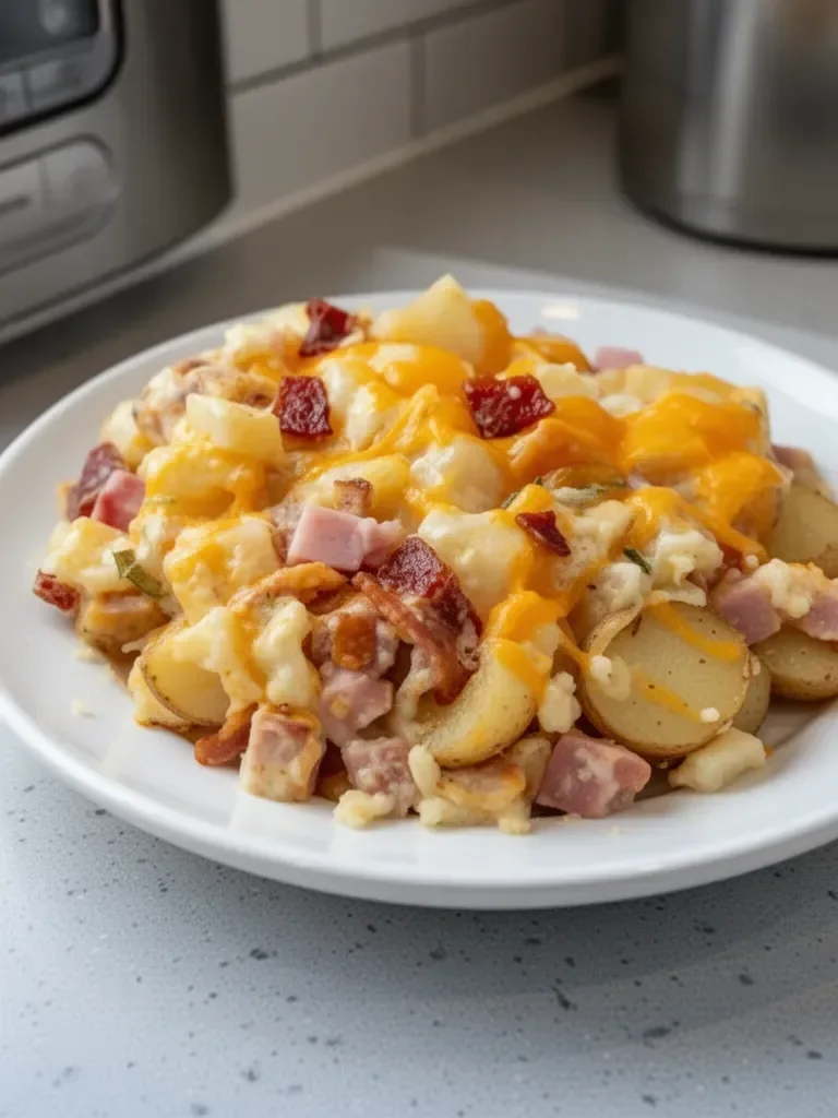 Ham & Bacon Cheesy Potatoes