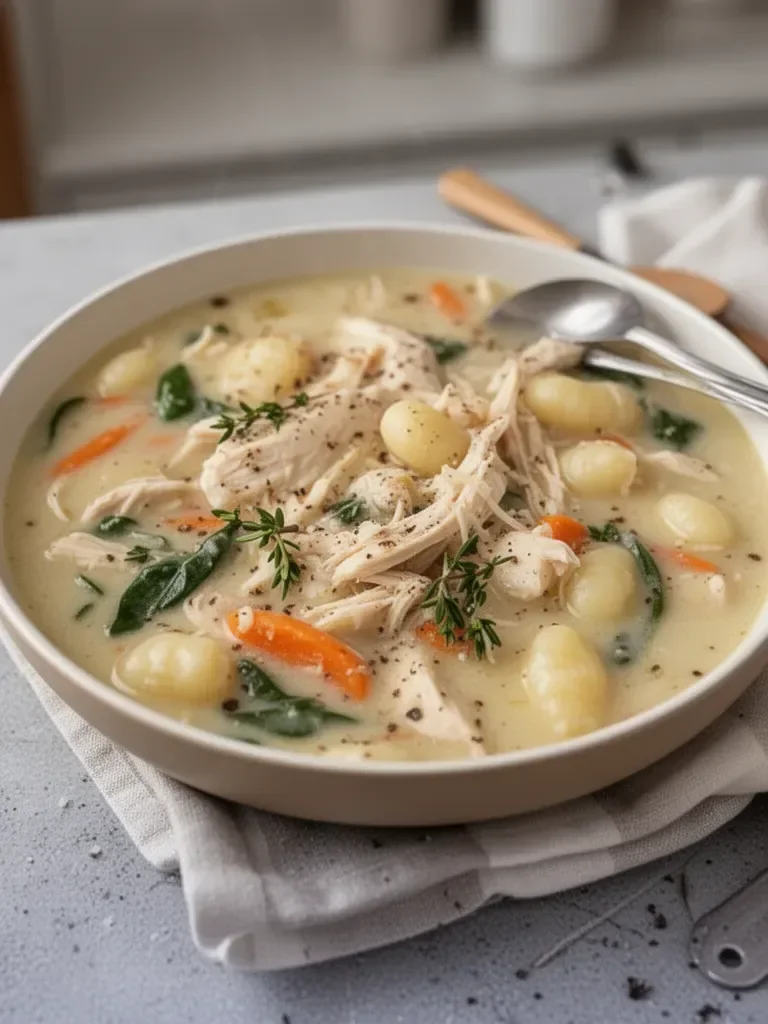 Healthy Rotisserie Chicken Gnocchi Soup