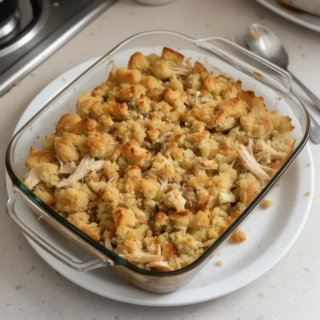 Hearty Rotisserie Chicken Stuffing Casserole