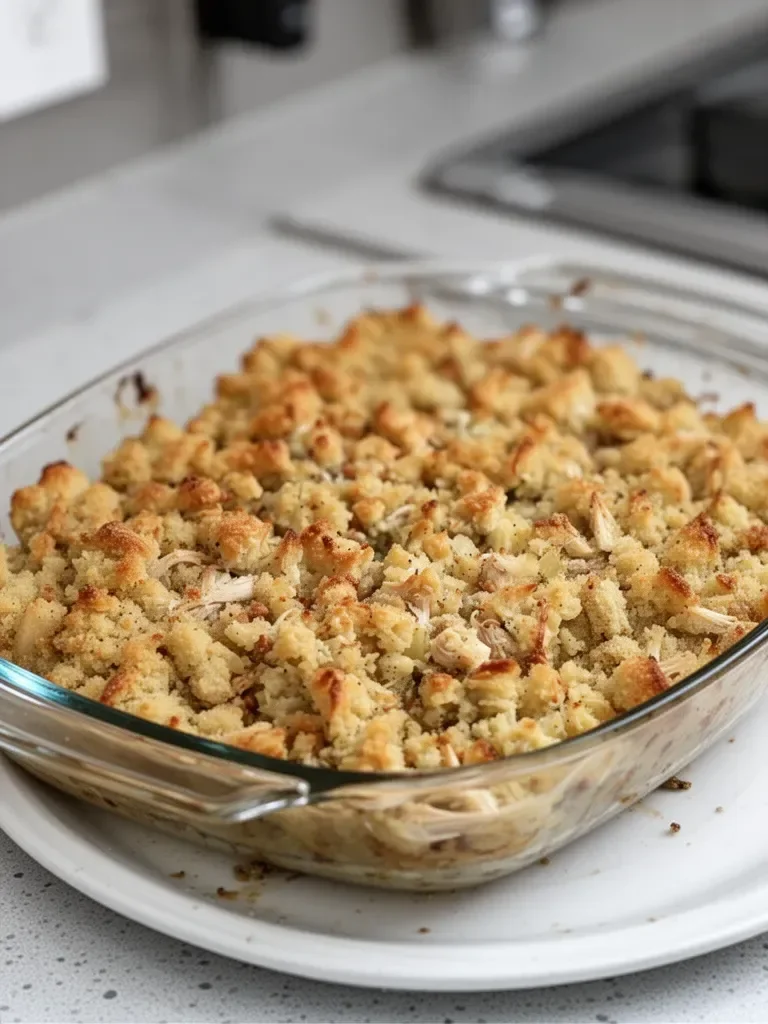 Hearty Rotisserie Chicken Stuffing Casserole