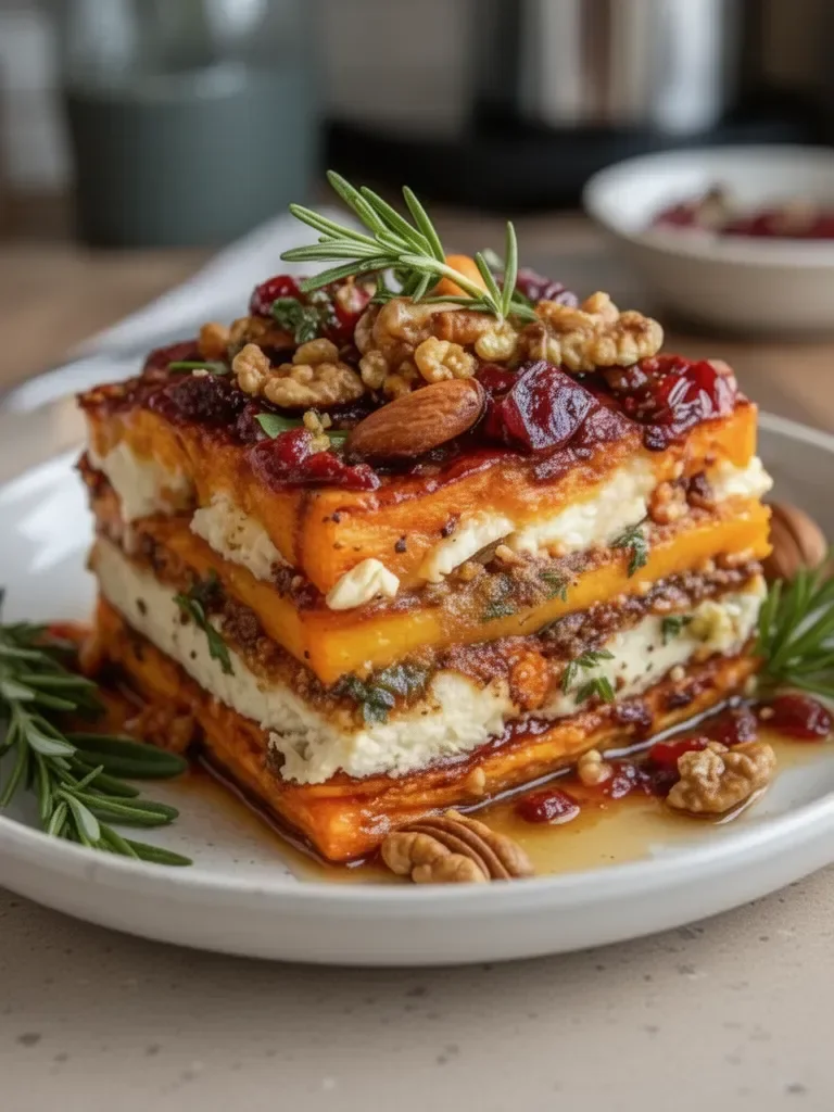 Layered Sweet Potato Butternut Squash Carrot Lasagna Recipe