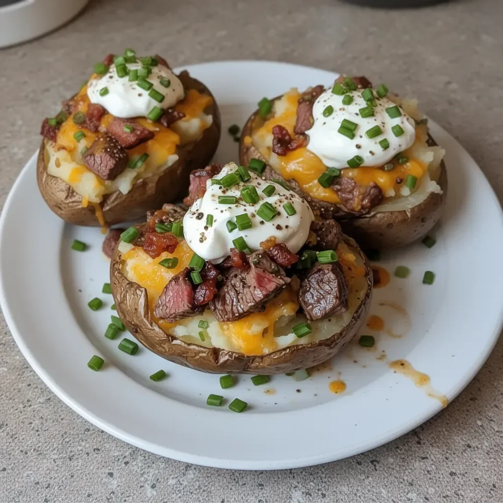 Loaded Baked Potato with Steak Bites