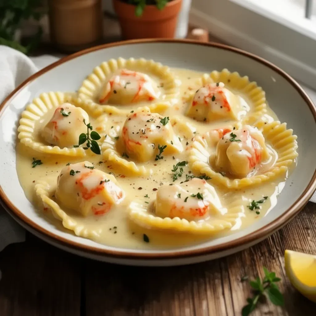 Lobster Ravioli with Lemon Butter Sauce