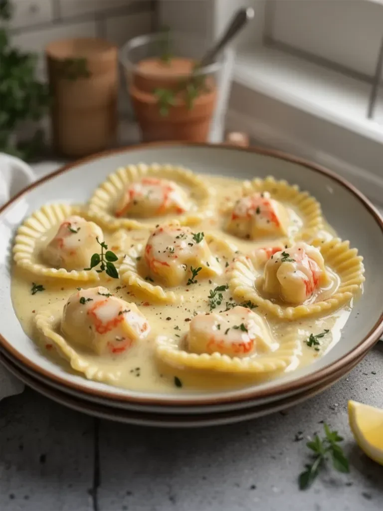 Lobster Ravioli with Lemon Butter Sauce