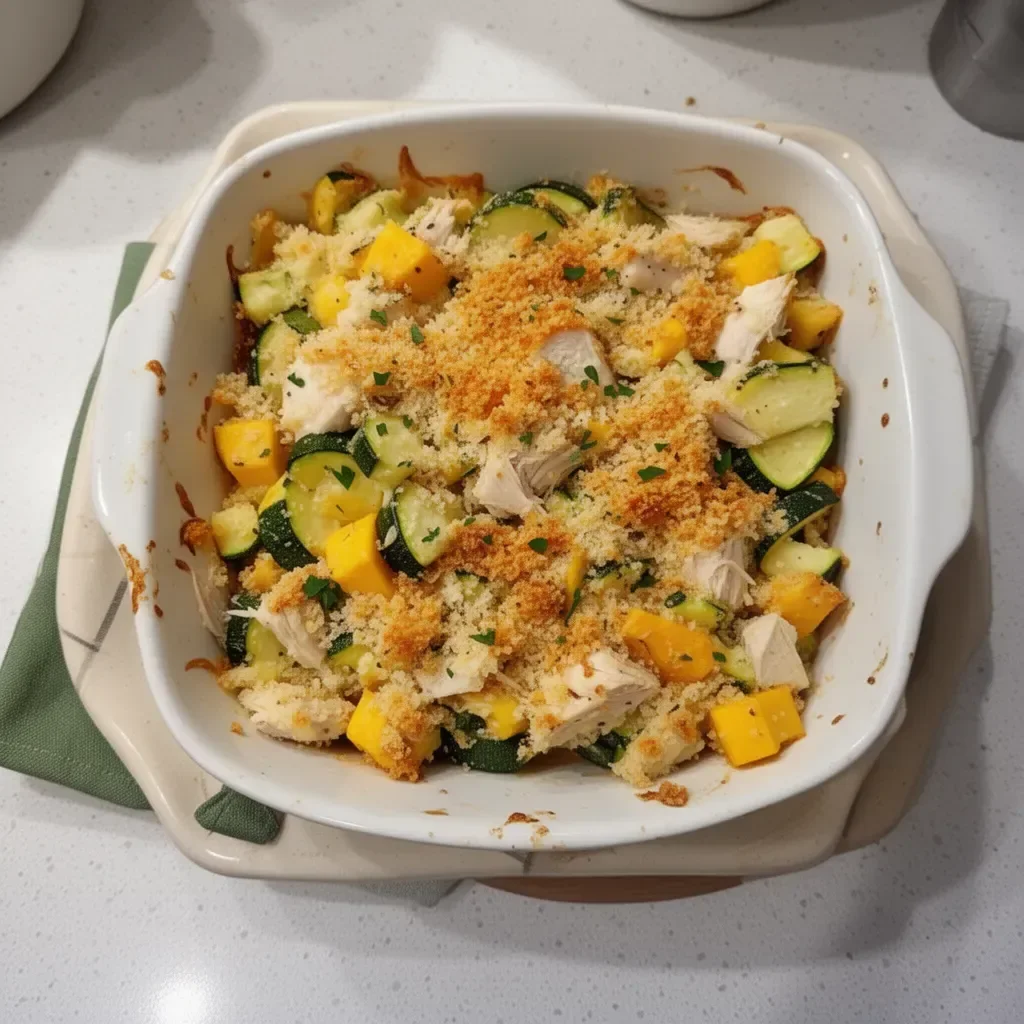 Low Carb Rotisserie Chicken Zucchini Casserole