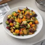Maple Roasted Butternut Squash and Brussels Sprouts