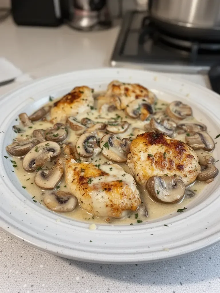 MUSHROOM ASIAGO CHICKEN