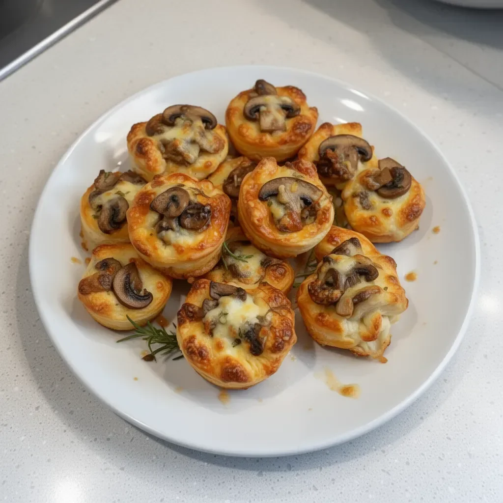 Mushroom Cheese Puff Bites