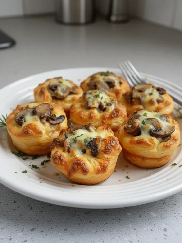 Mushroom Cheese Puff Bites Recipe