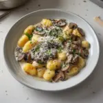 Mushroom Gnocchi with Parmesan Cream Sauce
